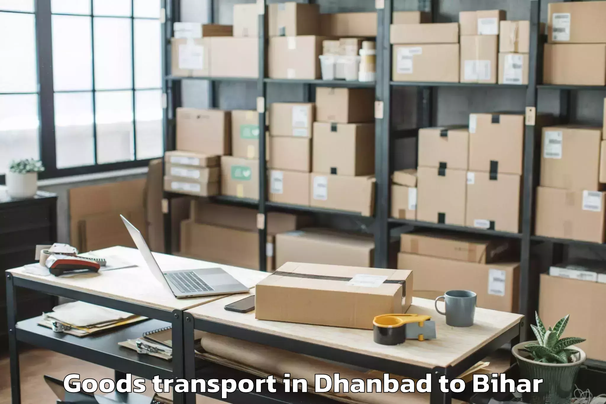 Trusted Dhanbad to Harsidhi Pakariya Goods Transport